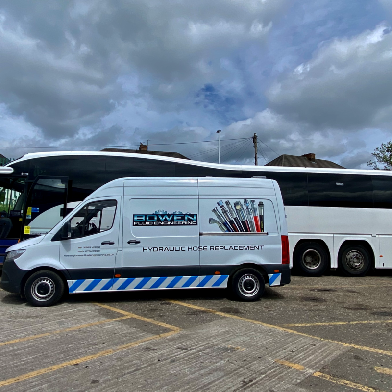 Mobile hose van bus repair